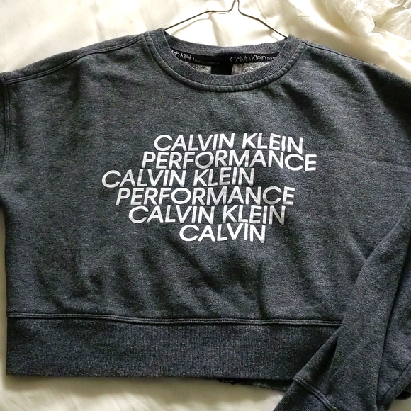 Calvin Klein Performance Crop Zip Back Sweatshirt - Picture 1 of 4